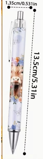 Adorable Highland Cow Print Ballpoint Pen