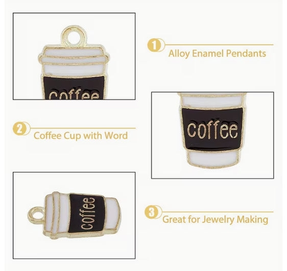 Alloy 2D Coffee cup pendant