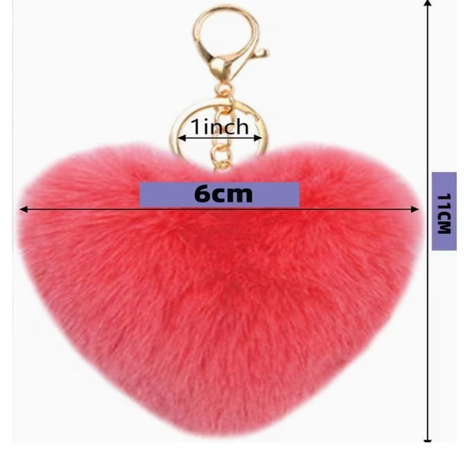 Medium Heart Pom-Pom Keychain