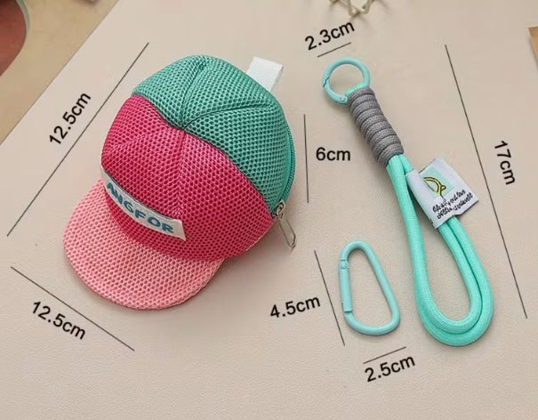 Dopamine Hat Coin Bag with Buckle and Lanyard