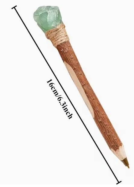 Wooden-Mineral Stone Top Pen