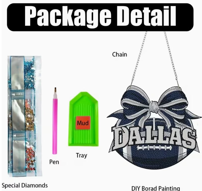 Diamond Art Pendant Football Acrylic 5D Diamond Painting Kit