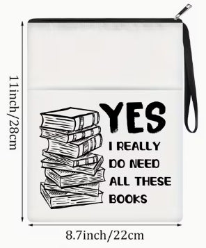 Book Pouch Sleeve with zipper and pocket