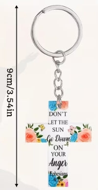 Acrylic Cross Keychain