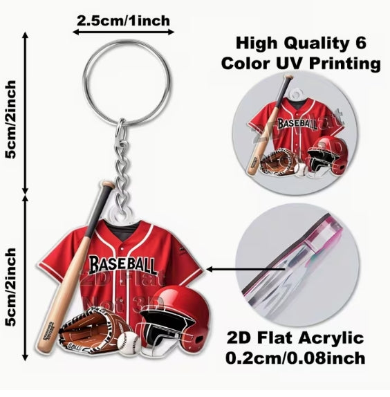 Baseball Jersey with Bat Keychain
