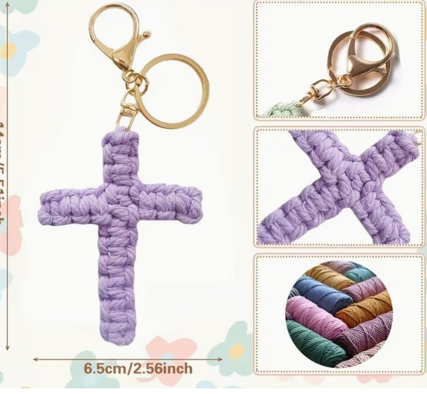Crochet Crosses with Butterfly or Heart Pendant