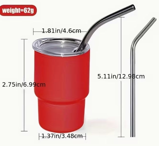 Mini Stainless-Steel Tumbler with Straw