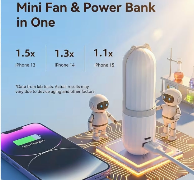 Mini Fan 3in 1 Fan-Flashlight-Power Port