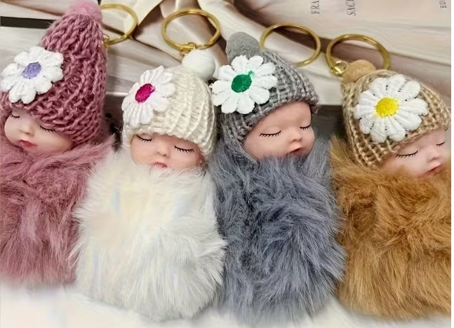 Sleeping Baby Flower Pom-Pom