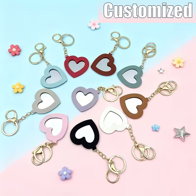 Heart mirror keychain