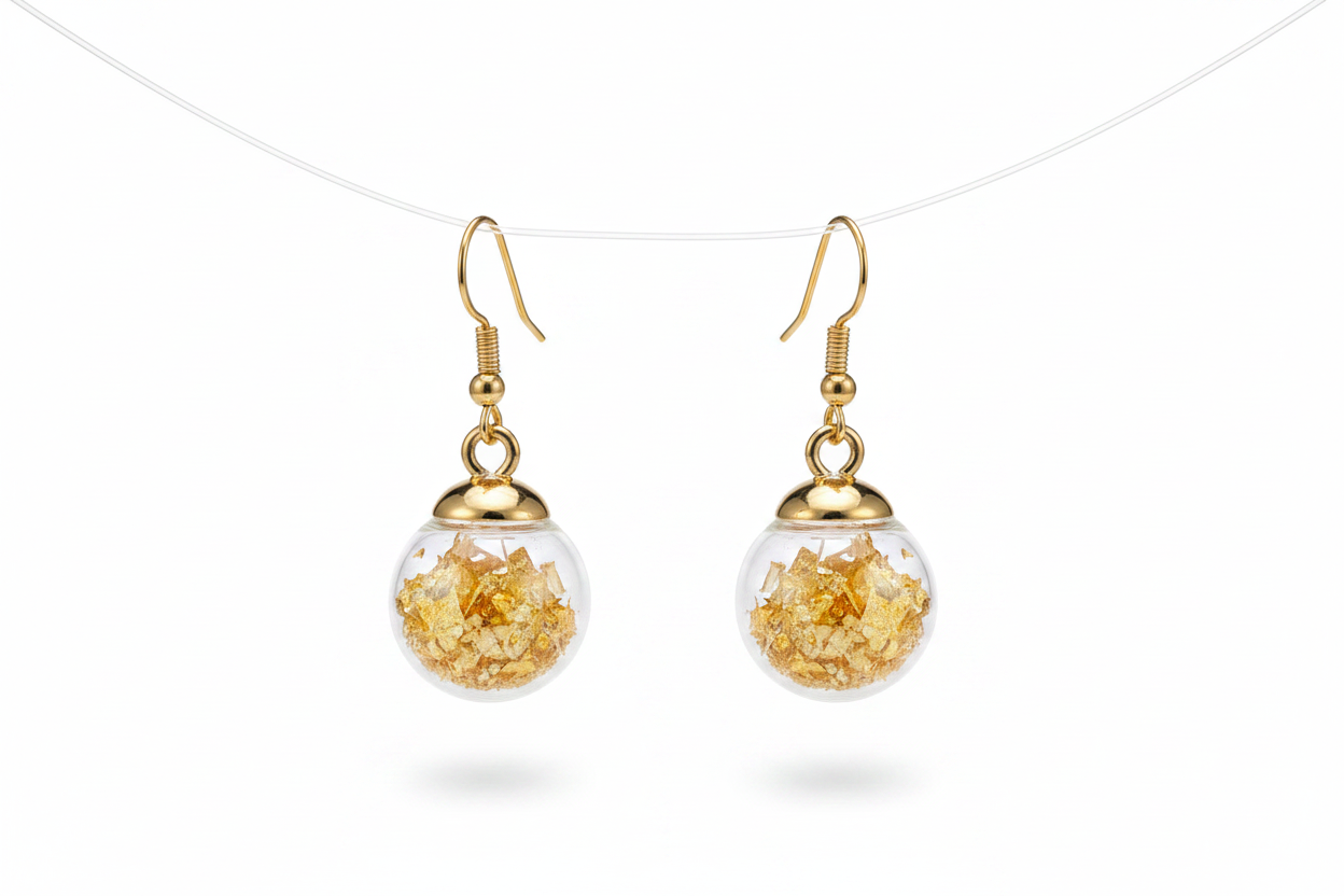Clear Glass Globe Earrings