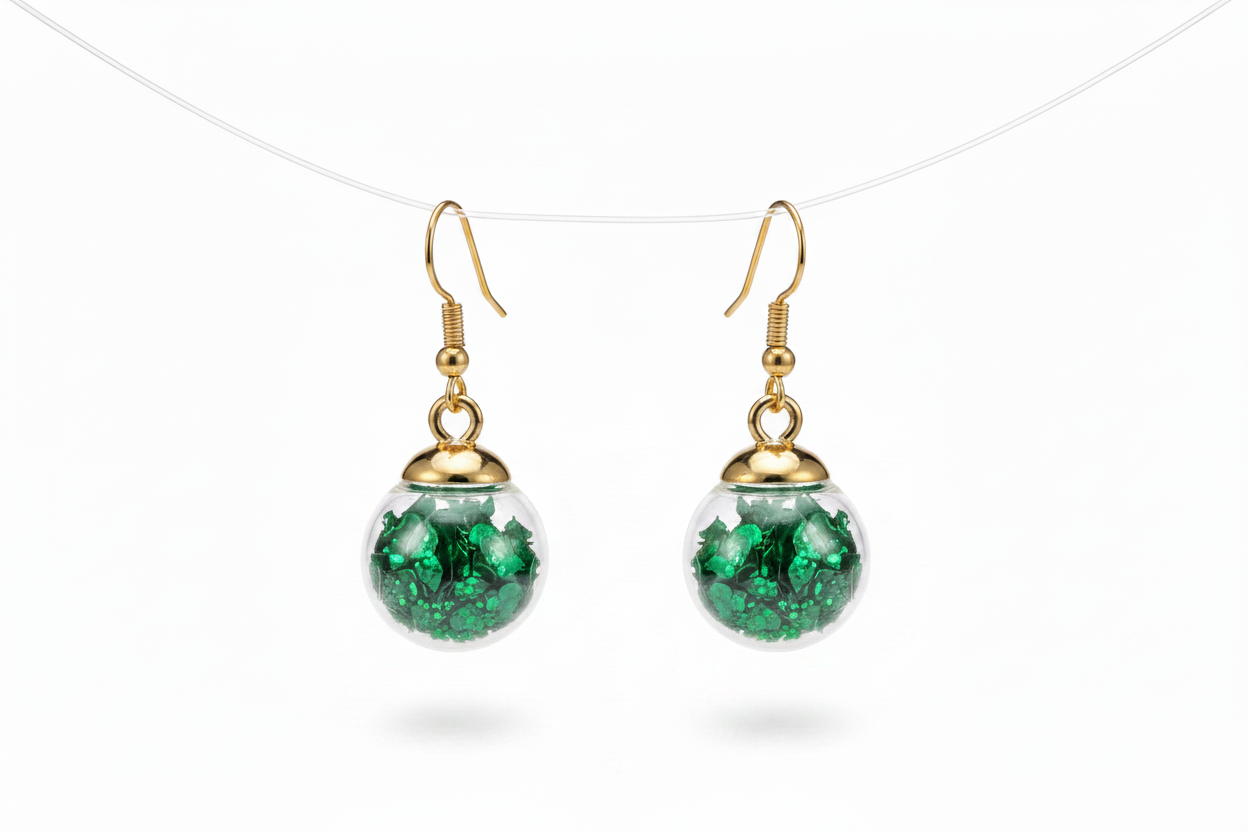 Clear Glass Globe Earrings
