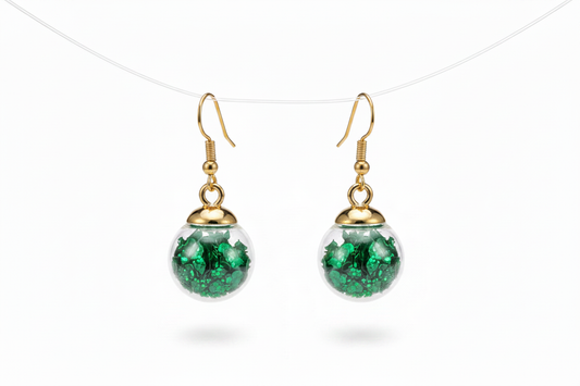 Clear Glass Globe Earrings