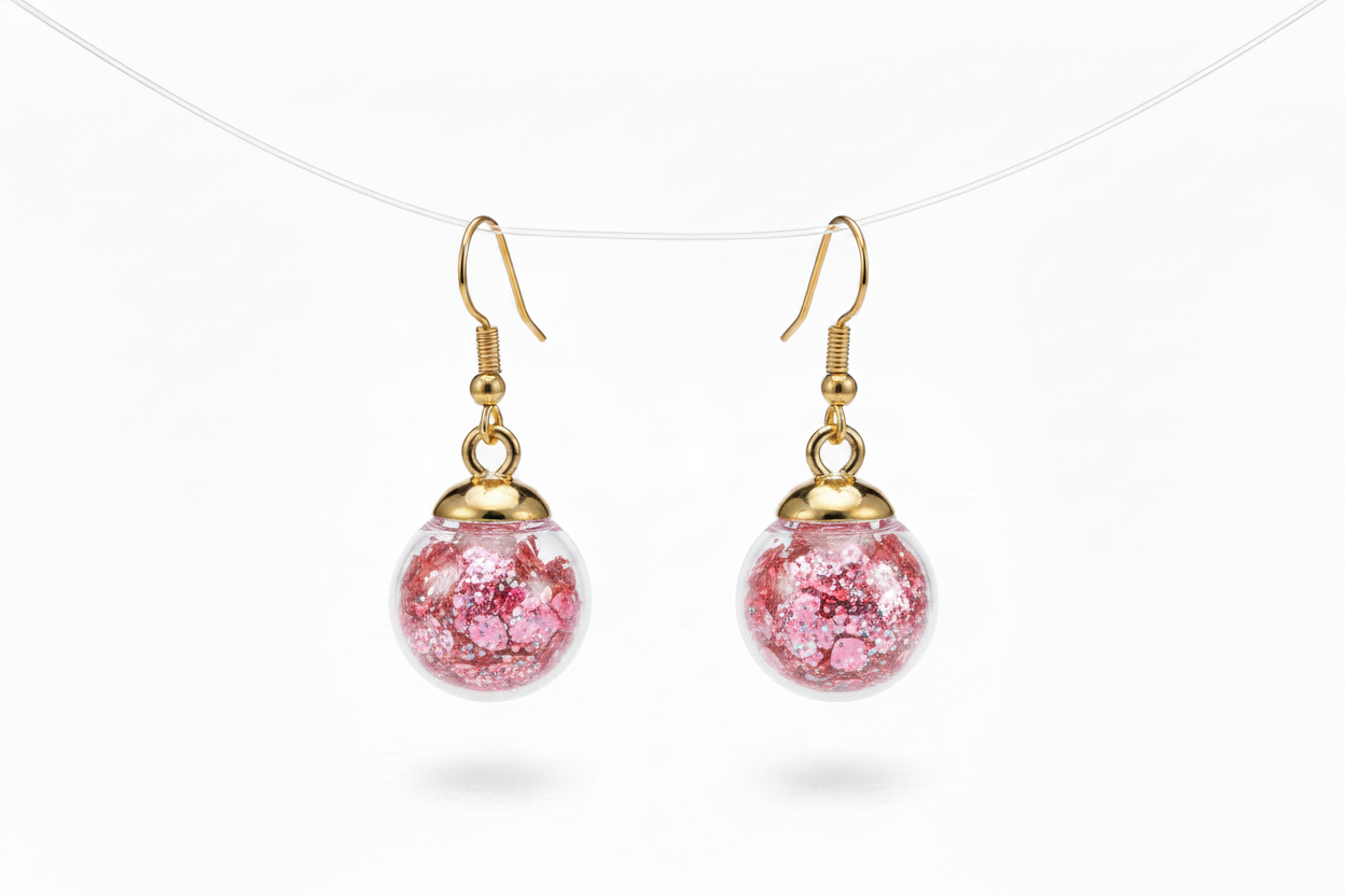 Clear Glass Globe Earrings