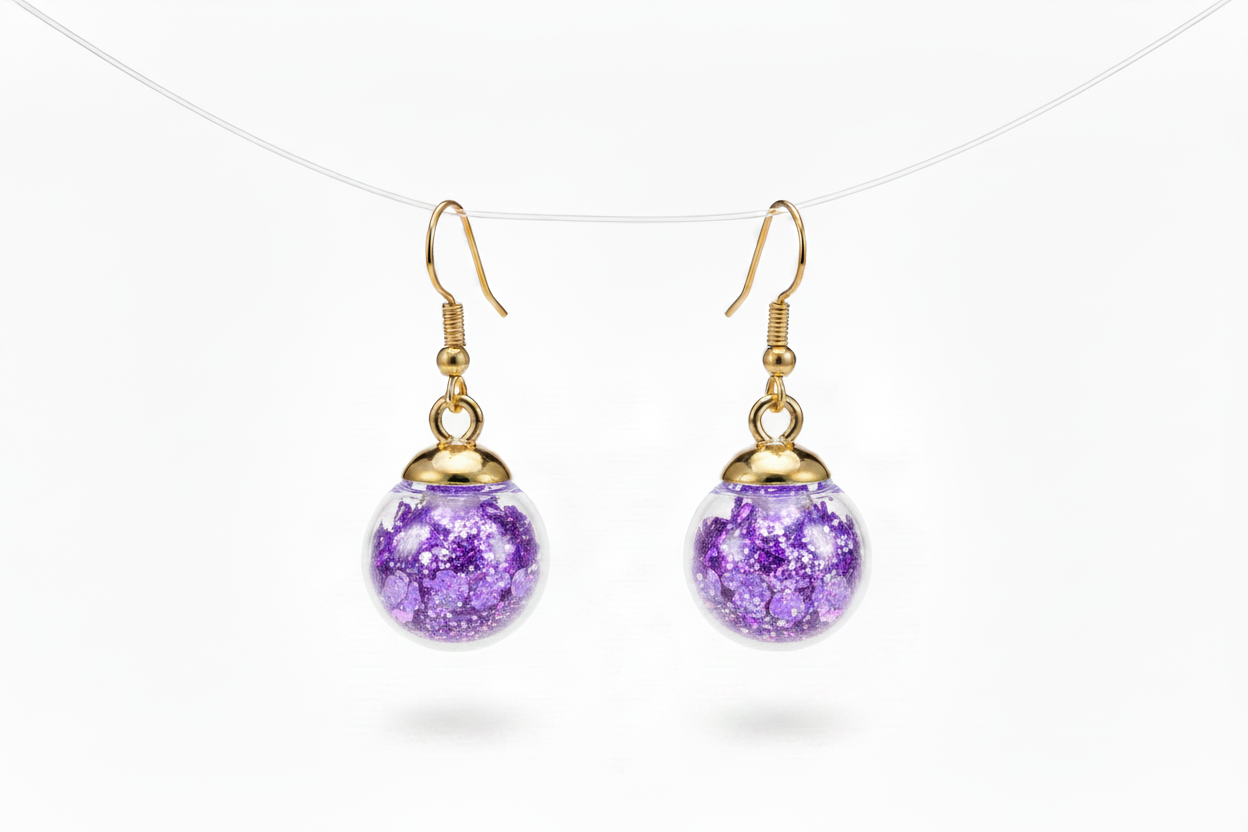 Clear Glass Globe Earrings