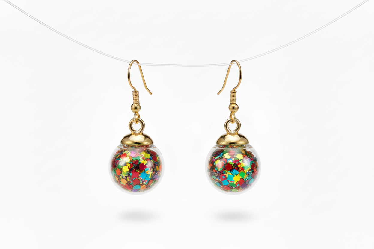 Clear Glass Globe Earrings