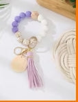 Beaded Keychains Silicone and Wood