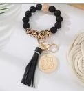 Beaded Keychains Silicone and Wood
