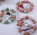 Beaded Keychains Silicone and Wood