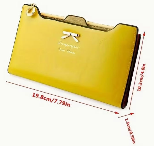 Bow Adorned Long Wallet