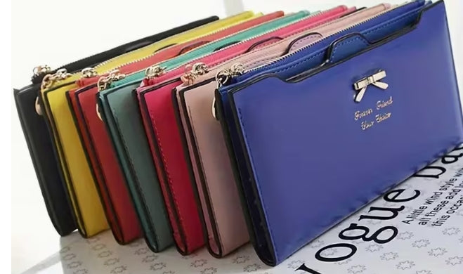 Bow Adorned Long Wallet