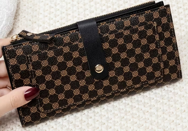 Long Card Zipper Wallet with Wristlet