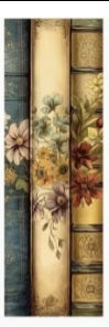 Vintage Stacked Books Floral Reading Bookmark