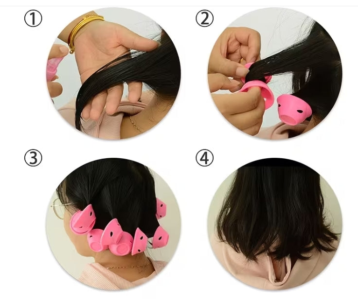 Pink Silicone Hair Curler