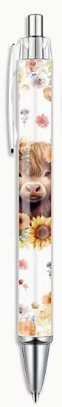 Adorable Highland Cow Print Ballpoint Pen