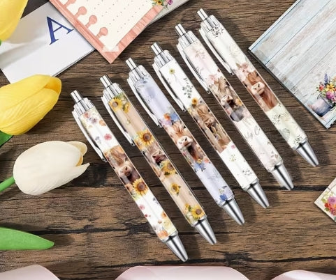 Adorable Highland Cow Print Ballpoint Pen