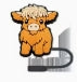 Highland Cow Straw Topper