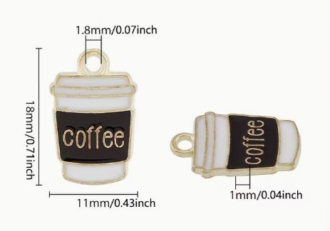 Alloy 2D Coffee cup pendant