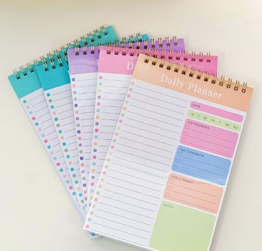 Daily Planner Spiral Notebook-A5 Size with Transparent Cover