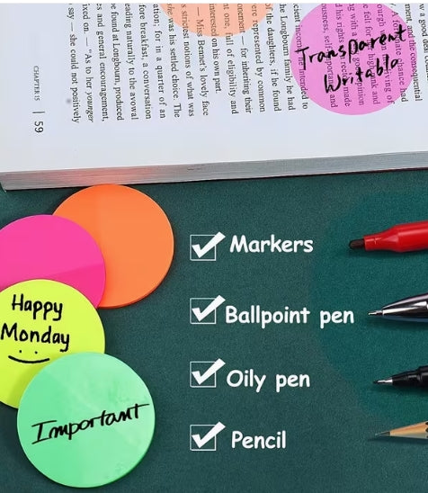 Round Transparent Sticky Notes