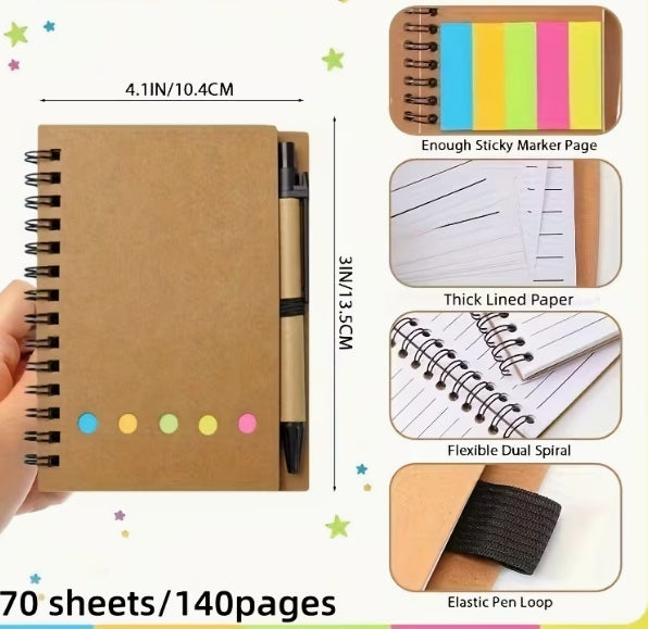 Coil Notebook with Sticky Note Set