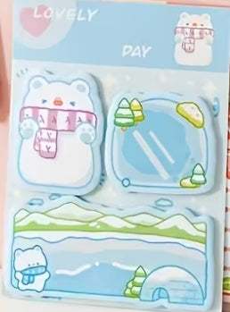 Cute Animal Sticky Notes 3 pk Set