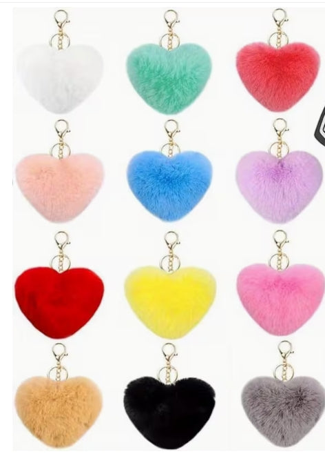 Medium Heart Pom-Pom Keychain