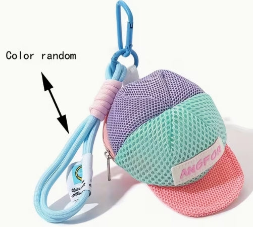 Dopamine Hat Coin Bag with Buckle and Lanyard