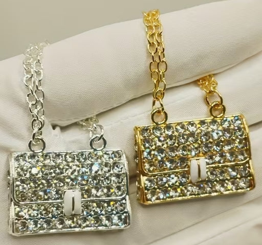 Fashion Mini Rhinestone Handbag Keychain