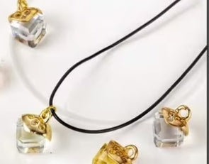 Crystal Cube Hanging Earrings