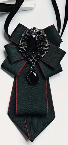 Classic Short Neck Bowtie with Brooch