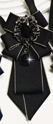 Classic Short Neck Bowtie with Brooch