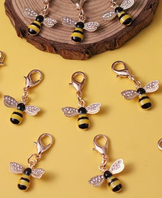 Rhinestone Bee Keychain
