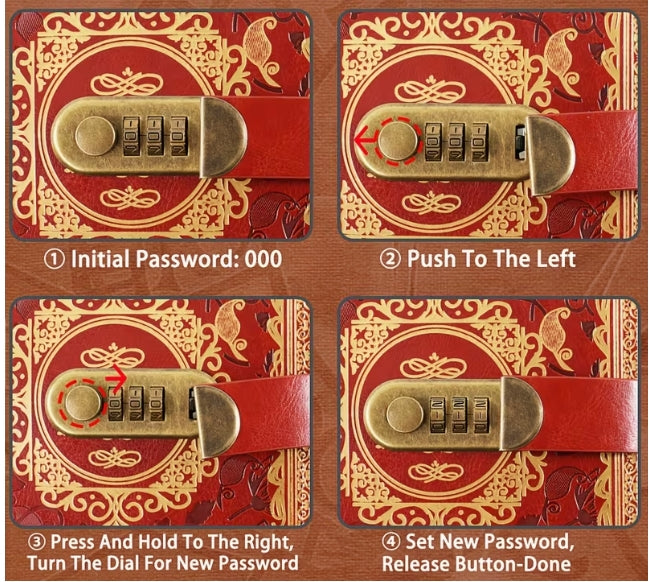 Retro B6 Thick Diary With Password Lock