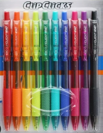 Inc. Clip Clicks Ballpoint Pens Retractable Tip Comfort Grip