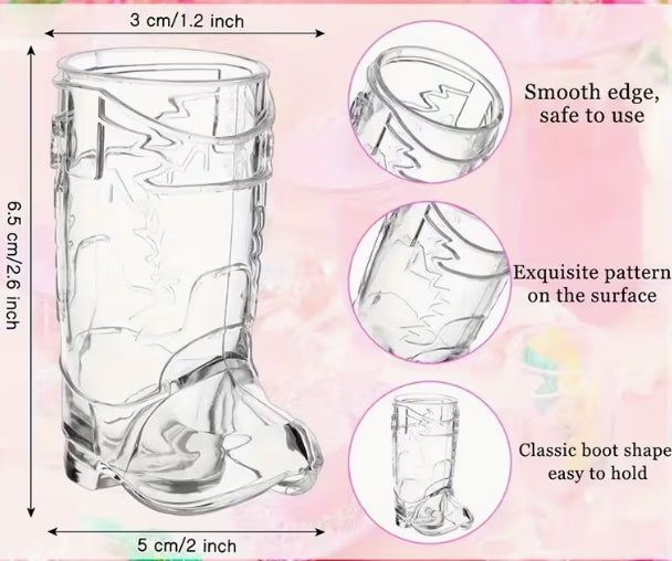 Mini Pink Cowgirl Hat and Boot Shot Glass