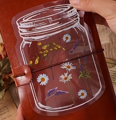 Plant Series Crystal Clear PET Scrapbook Sticker Sheet