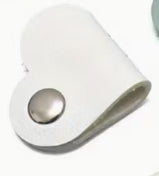 Leather Heart Shape Cord Organizer single button