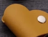 Leather Heart Shape Cord Organizer single button