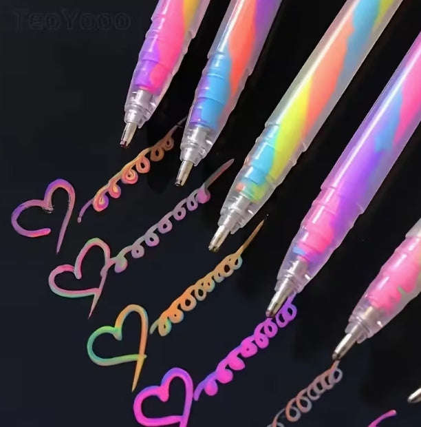 Metallic Glitter Rainbow Gradient Pen